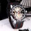 Men's Skeleton Mechanical Watch Black Silicone Band 1