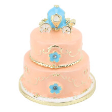 (Roseate) Cake Shaped Jewelry Box Hand Painted Trinket Box Rings Necklaces