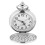 Classical Quartz Analog Smooth Pocket Watch Necklace Pendant Silver 3