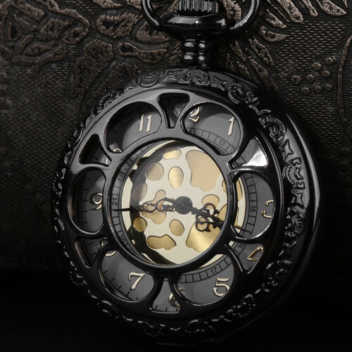 Quartz Movement Analog Pocket Watch with Chain 2