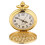 Classical Quartz Analog Smooth Pocket Watch Necklace Pendant Gold 3