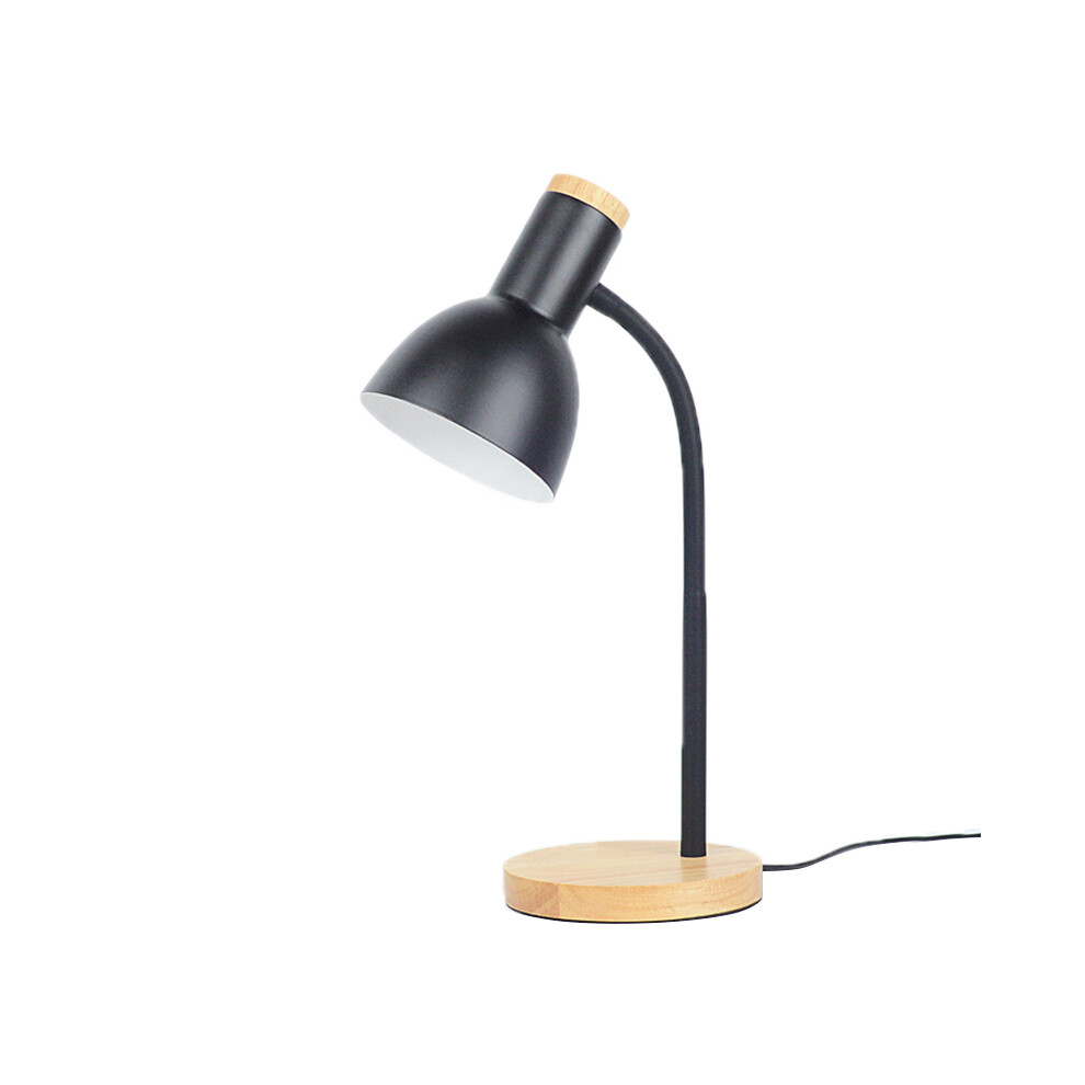 (No Bulb Black) LED Table Lamp Eye Protecting Solid Wood Base Flexible Hose-image-OPC-PMMD579-NEW