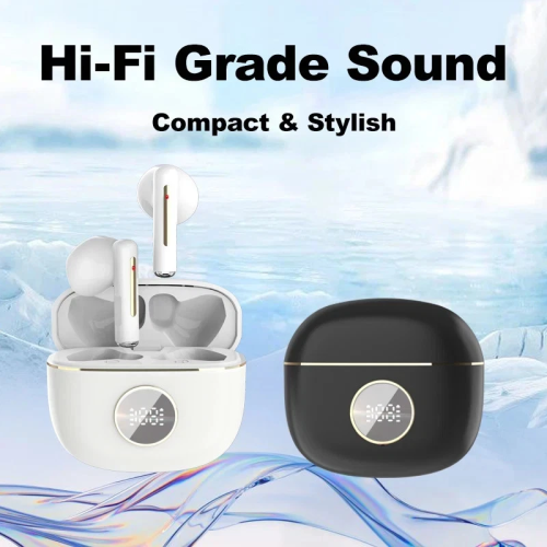 TWS Bluetooth 5.3 Earbuds ENC Noise Cancelling Mic 50H Playtime for iPhone Android White 1