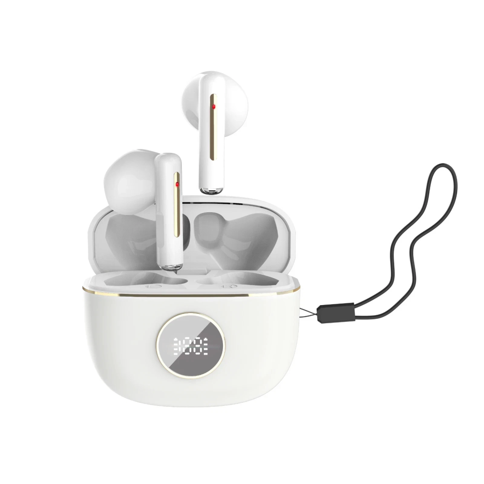Tws Bluetooth 5.3 Earbuds Enc Noise Cancelling Mic 50H Playtime For Iphone Android White 5061060502908