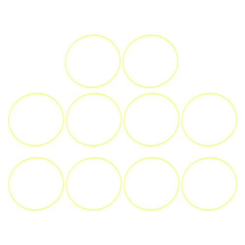 (11mm Wide Yellow) 10x 40cm Yellow Sensory Training Hoops