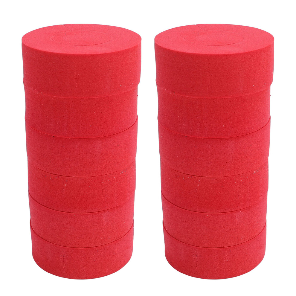 (Red) 12 Pcs C Shape Hair Curler Sponge Heatless Rollers All Hair Type Red