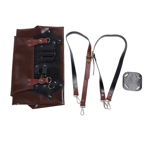 PU Leather Waterproof Barber Apron with Multi Pockets