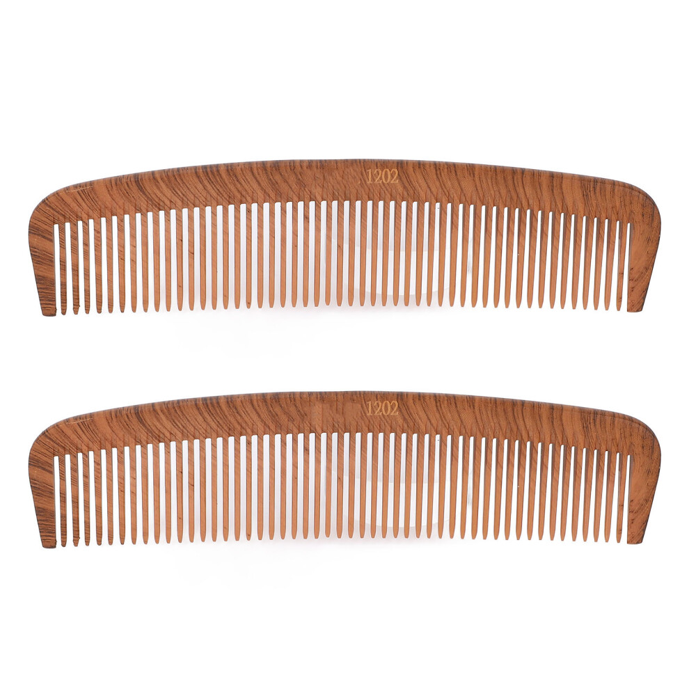 Unisex 2Pcs Wooden Hair Comb Anti Static Barber Salon