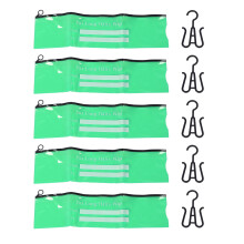 (Medium Size Green) 5 Set Hair Extension Holder Bag Waterproof Anti Dust Transparent PVC
