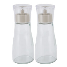 (150ml) 2x Mundspülungsspender Edelstahl Glas 150ml Bad