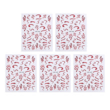 5x geprägte Nail-Art-Aufkleber, selbstklebend für Maniküre