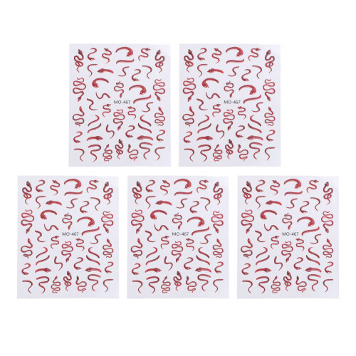 5pcs Embossed Self-Adhesive Nail Art Stickers Decals