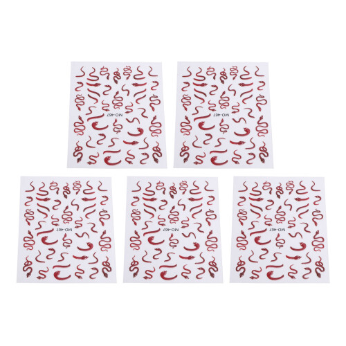 5pcs Embossed Self-Adhesive Nail Art Stickers Decals 2
