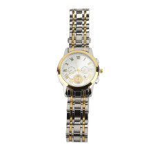 (Gold White) Tone Stainless Steel Watch Water Resistant Luminous Quartz Gold Black