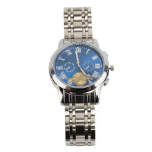 (Silver Bezel Blue Dial) Stainless Steel Watch Water Resistant Quartz Silver Bezel White Dial