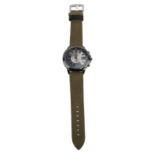 (Retro Green) Minimalist Quartz Men Watch Ultra Thin Retro Brown Casual Business