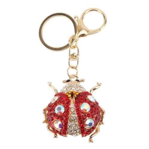 (Red) Cute Rhinestone Animal Keychain White Gift