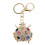(White) Cute Rhinestone Animal Keychain White Gift 1