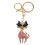 (Roseate) Cute Cat Rhinestone Backpack Keychain Blue 1