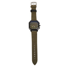 (Green) Men Watch Quartz Leather Strap Retro Wristwatch Brown