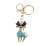 (Blue) Cute Cat Rhinestone Backpack Keychain Blue 1