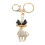 (White) Cute Cat Rhinestone Backpack Keychain Blue 1