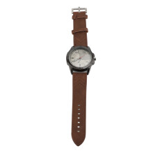 (Brown) Mens Watch Quartz Minimalist Ultra Thin Big Face Green