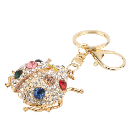 (White) Cute Rhinestone Animal Keychain White Gift 1