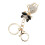 (White) Cute Cat Rhinestone Backpack Keychain Blue 5