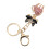 (Roseate) Cute Cat Rhinestone Backpack Keychain Blue 5
