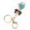 (Blue) Cute Cat Rhinestone Backpack Keychain Blue 5