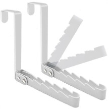 (White) 2 Pack over the Door Hooks Hanger, Sturdy Foldable over Door Drying Rack for Clothes, Coats, and Towels