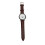 (Silver White (Brown Strap)) Men Automatic Moon Phase Chronograph Luminous Self Winding Black 1