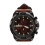 (Coffee Strap Red Dial) PU Leather Analog Watch Large Face Luminous Red Dial Black Strap 1