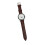 (Silver White (Brown Strap)) Men Automatic Moon Phase Chronograph Luminous Self Winding Black 5