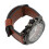 (Coffee Strap Red Dial) PU Leather Analog Watch Large Face Luminous Red Dial Black Strap 3