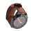 (Coffee Strap Red Dial) PU Leather Analog Watch Large Face Luminous Red Dial Black Strap 4