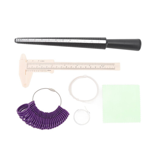 6pcs Ring Sizer Gauge Set Portable Finger Measuring Tool