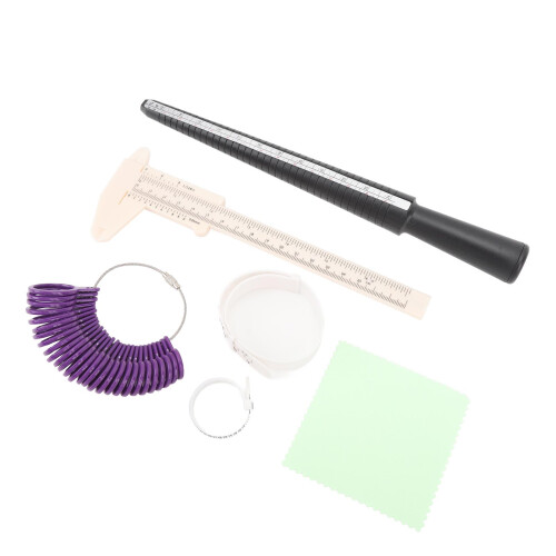 6pcs Ring Sizer Gauge Set Portable Finger Measuring Tool 1