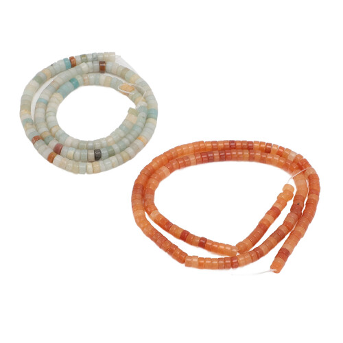 2 Chain Stone Beads Red Agate Amazonite DIY Jewelry Kit 2