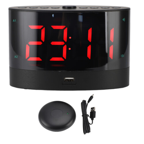 Extra Loud Alarm Clock Bed Shaker Cordless Vibrator Heavy Sleeper