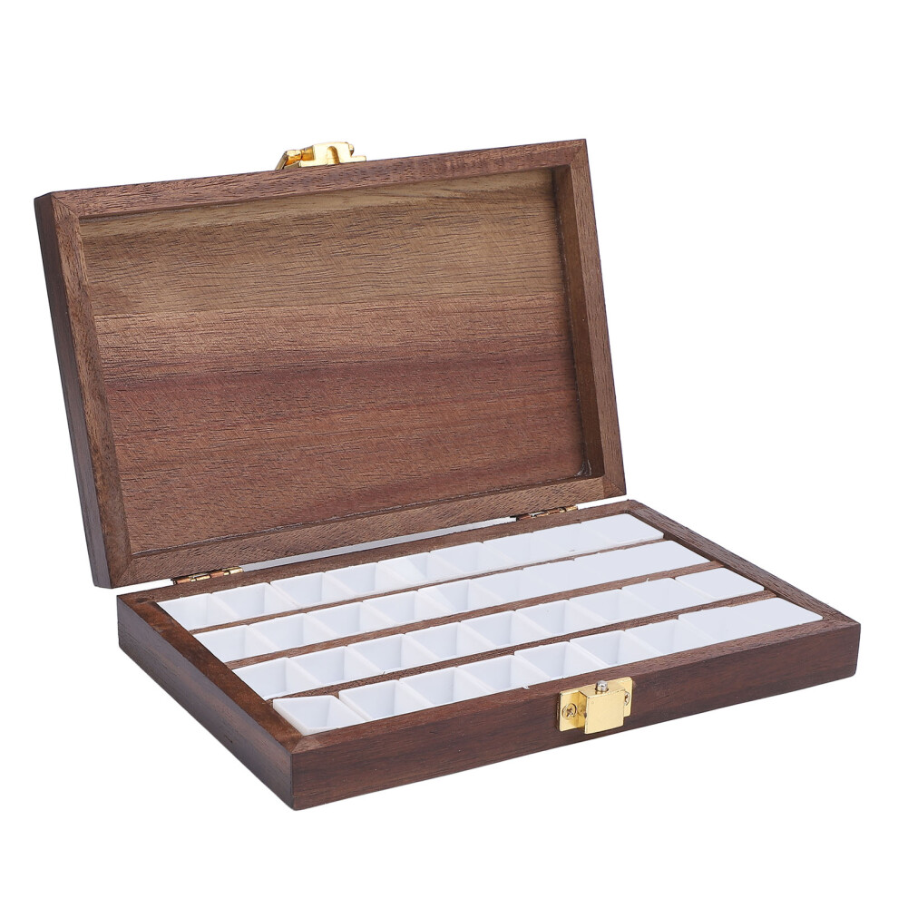 36 Wells Watercolor Palette Walnut Wood With Lid Travel 448787322210