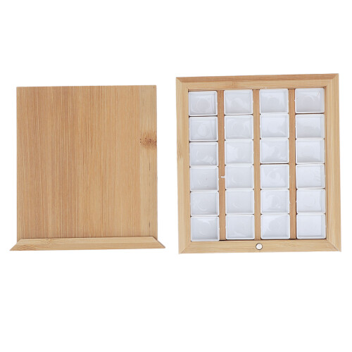 24-Well Bamboo Watercolor Palette w/Lid