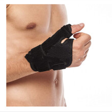 Breathable Nylon Thumb Wrist Guard Gloves for Sports, Black