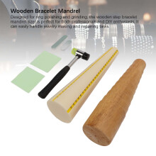 7pcs Jewelry Sizer Tools Wooden Mandrel Rubber Hammer Bangle Shaper