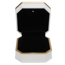 LED Light Ring Box Elegant Velvet Gift Box White
