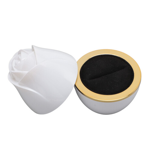 White Magnetic Rose Ring Box Multifunctional Jewelry Display 2