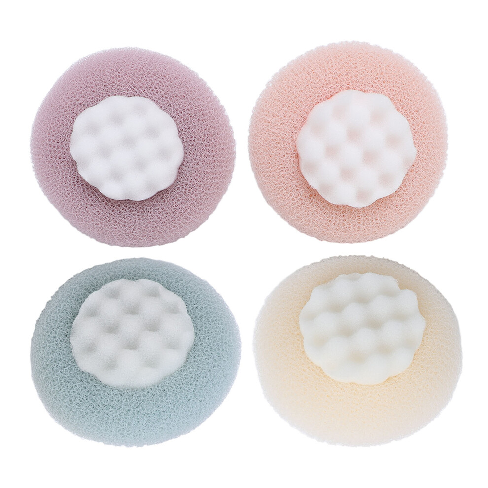 4 Pack 2 in 1 Sunflower Bath Ball Exfoliating Scrubber Suction Cup