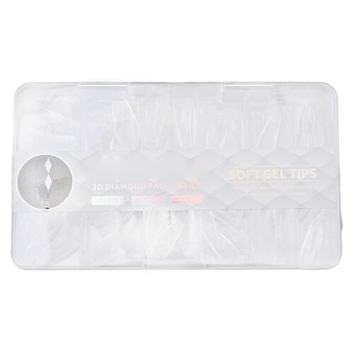 120 Stks 3D Nageltips Lang Transparant Salon DIY