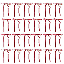 (Wine red) 24pcs Red Velvet Ribbon Bows for Xmas Tree Decor